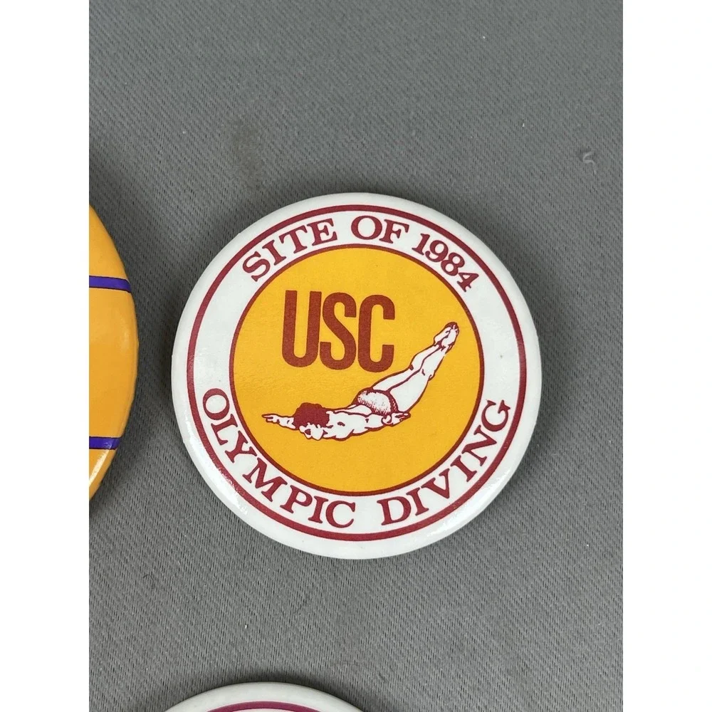 USC Olympics Diving Swimming Vintage Merchandise Lot Pencils &‎ Buttons 1984 NEW